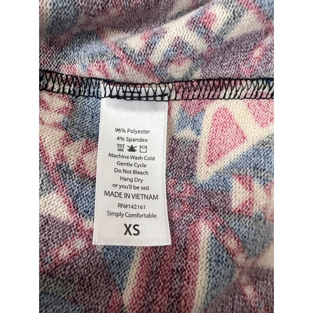 LuLaRoe Sarah Women's Navy Blue & Burgundy Long Cardigan - Picture 5 of 5